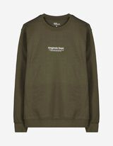 Sweatshirt - Rundhals-Ausschnitt - dunkelgrün