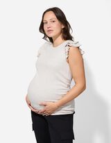 T-Shirt - Umstandsmode - beige