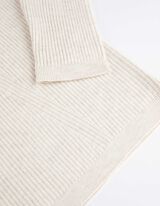 Tričko s dlhými rukávmi - Rebrový úplet - bezova