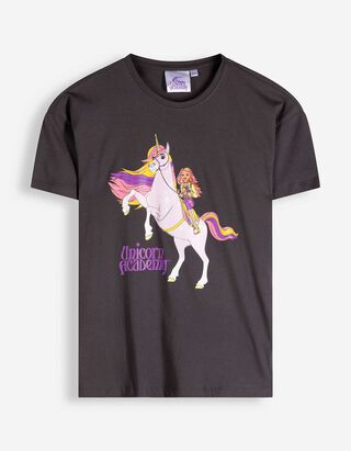 T-shirt - Unicorn Academy - Donkergrijs