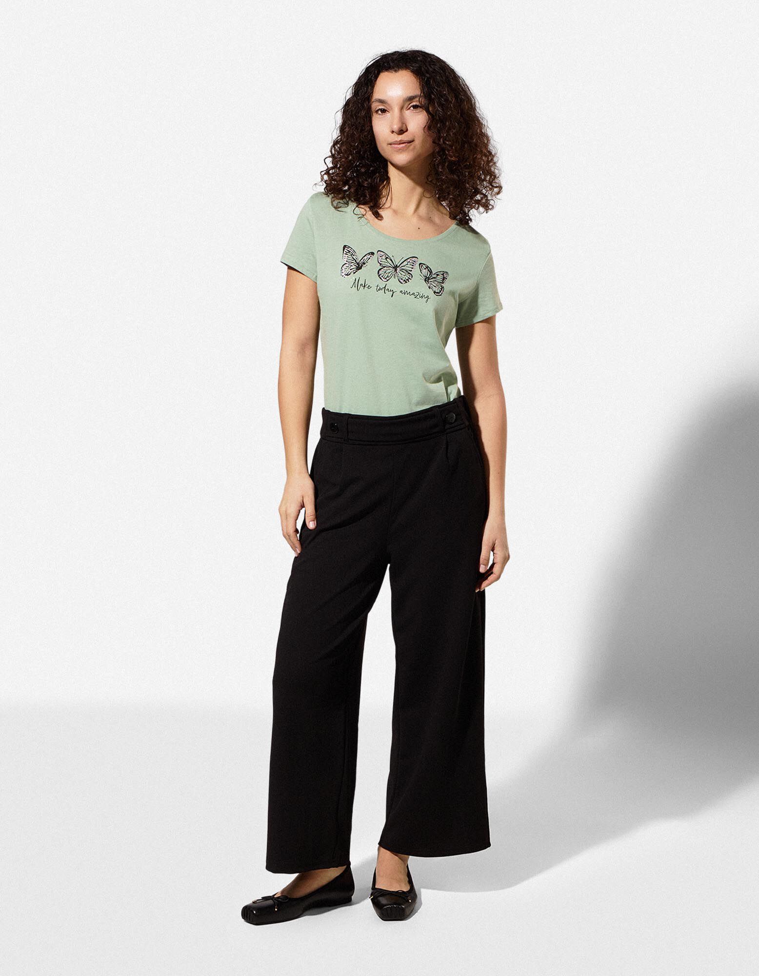 T-Shirt - Print - Petrol