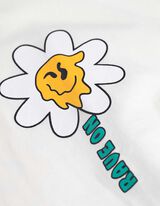 Póló - Hátul nyomtatott minta - feher