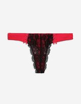 Tanga - Inserto in pizzo - rosa fucsia