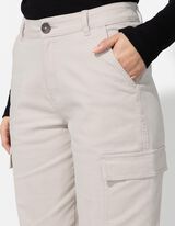 Kelnės su ki&scaron;enėmis - Medvilnės mi&scaron;inys - smelio spalvos