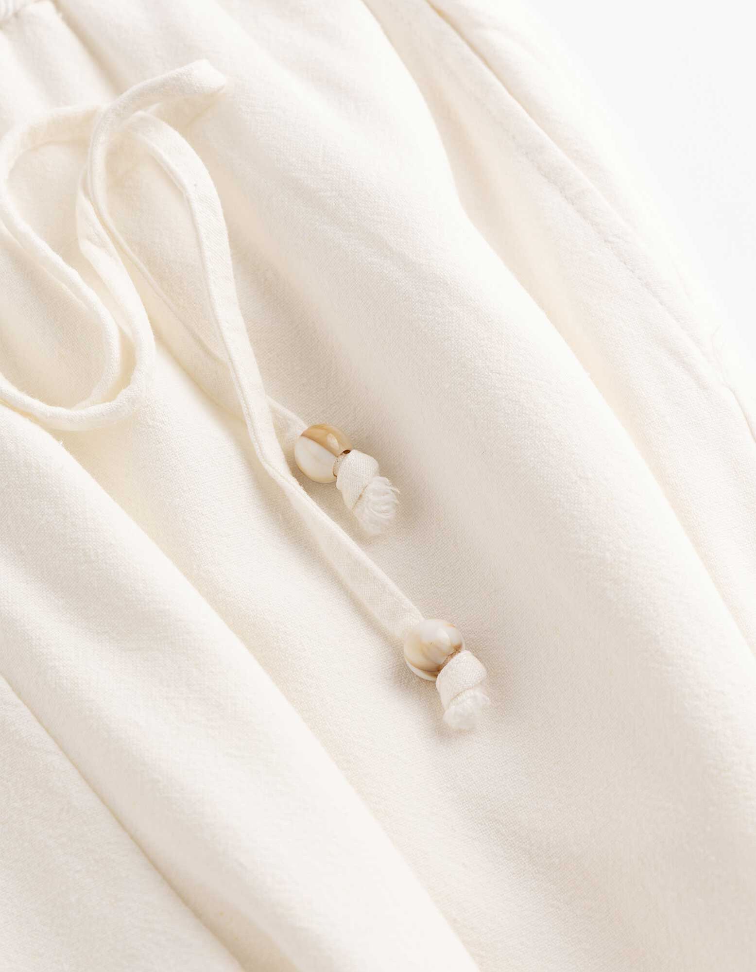 Pantalon - Aspect lin - blanc