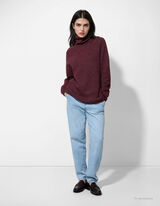 Pulover - Oversized Fit - Rosu inchis