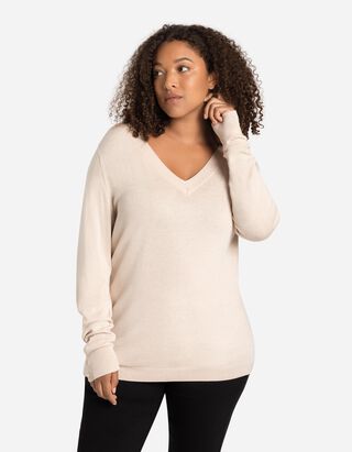 Pull-over - Viscose m&eacute;lang&eacute;e - Beige