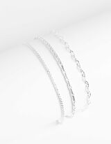 Pėdų grandinėlė - 3 vnt. pakuotė - sidabrinis