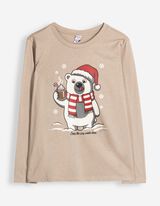 Langarmshirt - Christmas - Beige
