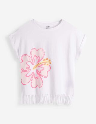 Shirt - Ausgefranste Abschl&uuml;sse - Wei&szlig;