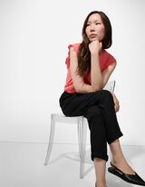 Hlače - Lanena me&scaron;anica - crna