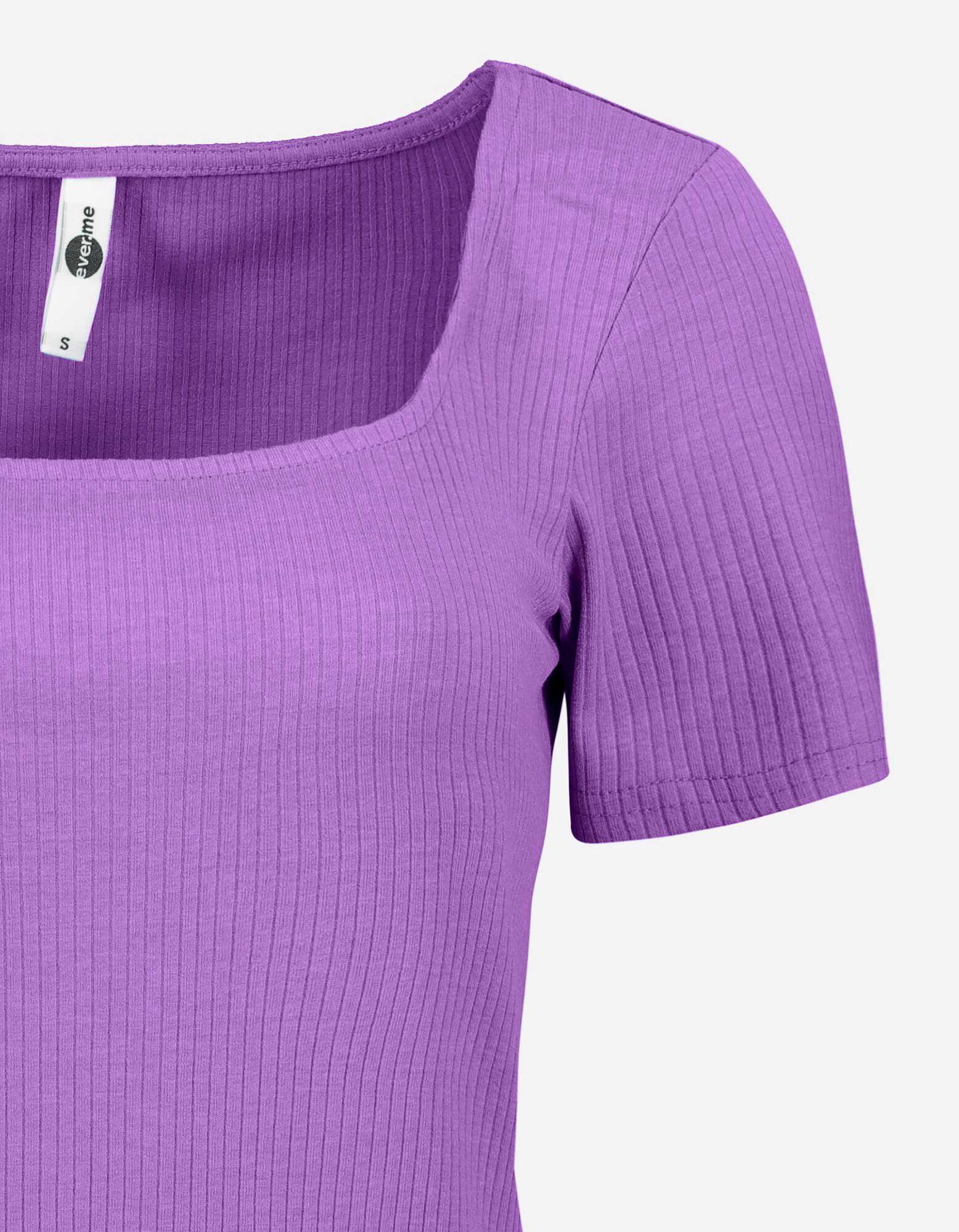 T-shirt - Encolure carr&eacute;e - Lilas