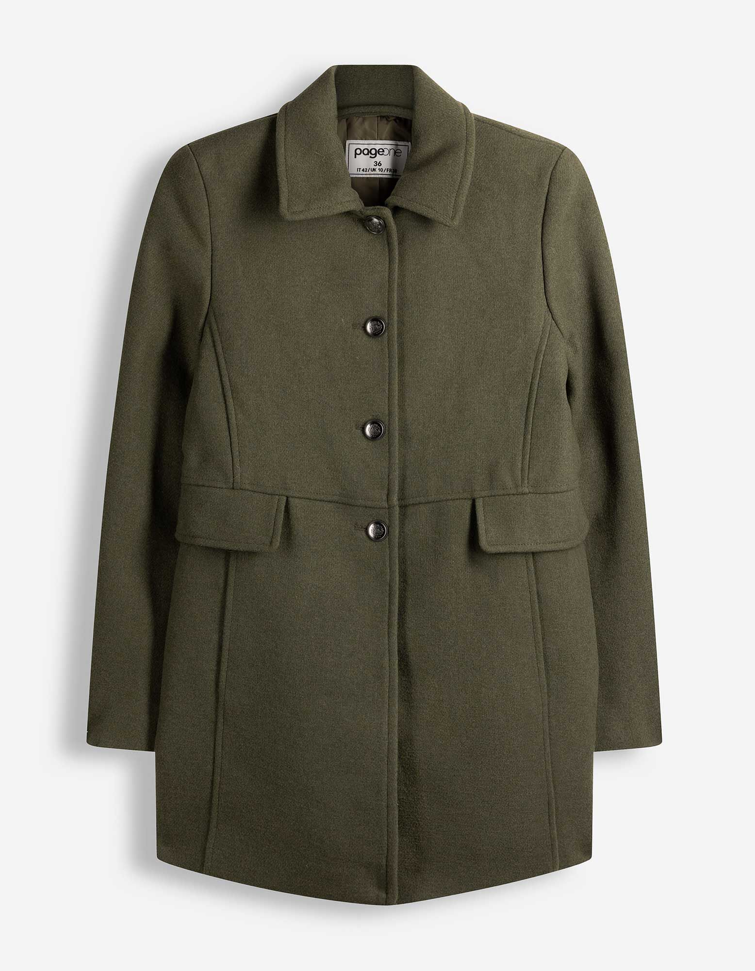 Mantel - Woll-Optik - Khaki
