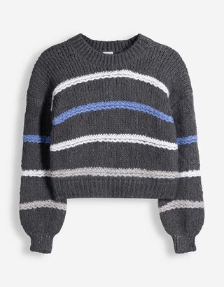 Strickpullover - Streifen - Dunkelblau