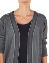 Damen Longcardigan mit Chiffonbesatz