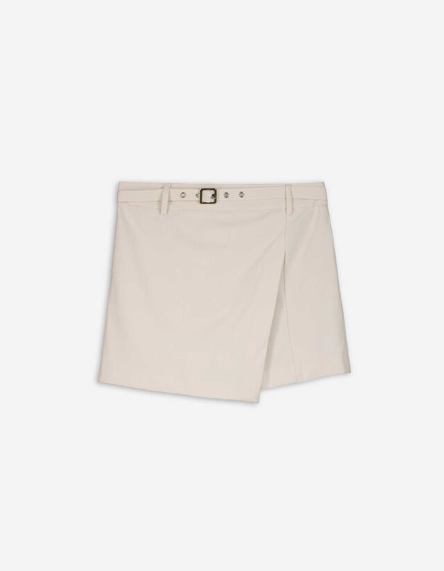 Skort - mieszanka wiskozowa - bialy