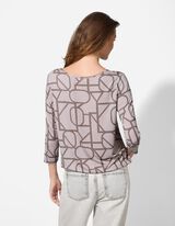 Tričko s dlouhým rukávem - Potisk - béžová