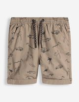 Shorts - Allover-Muster - hellbraun