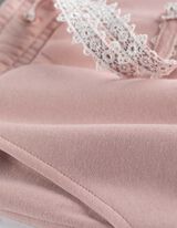 Kalhoty - Krajková aplikace - lila