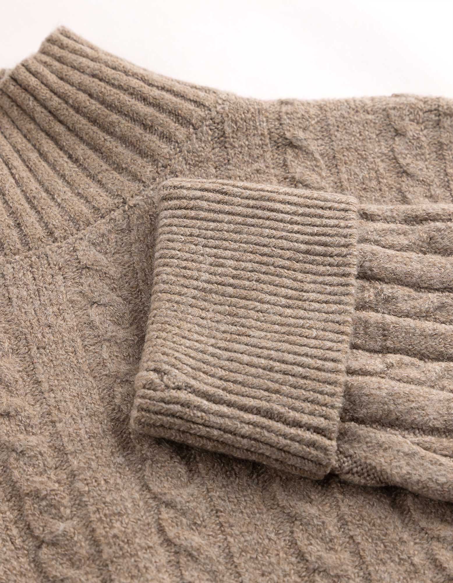 Pullover - Rollkragen - Beige