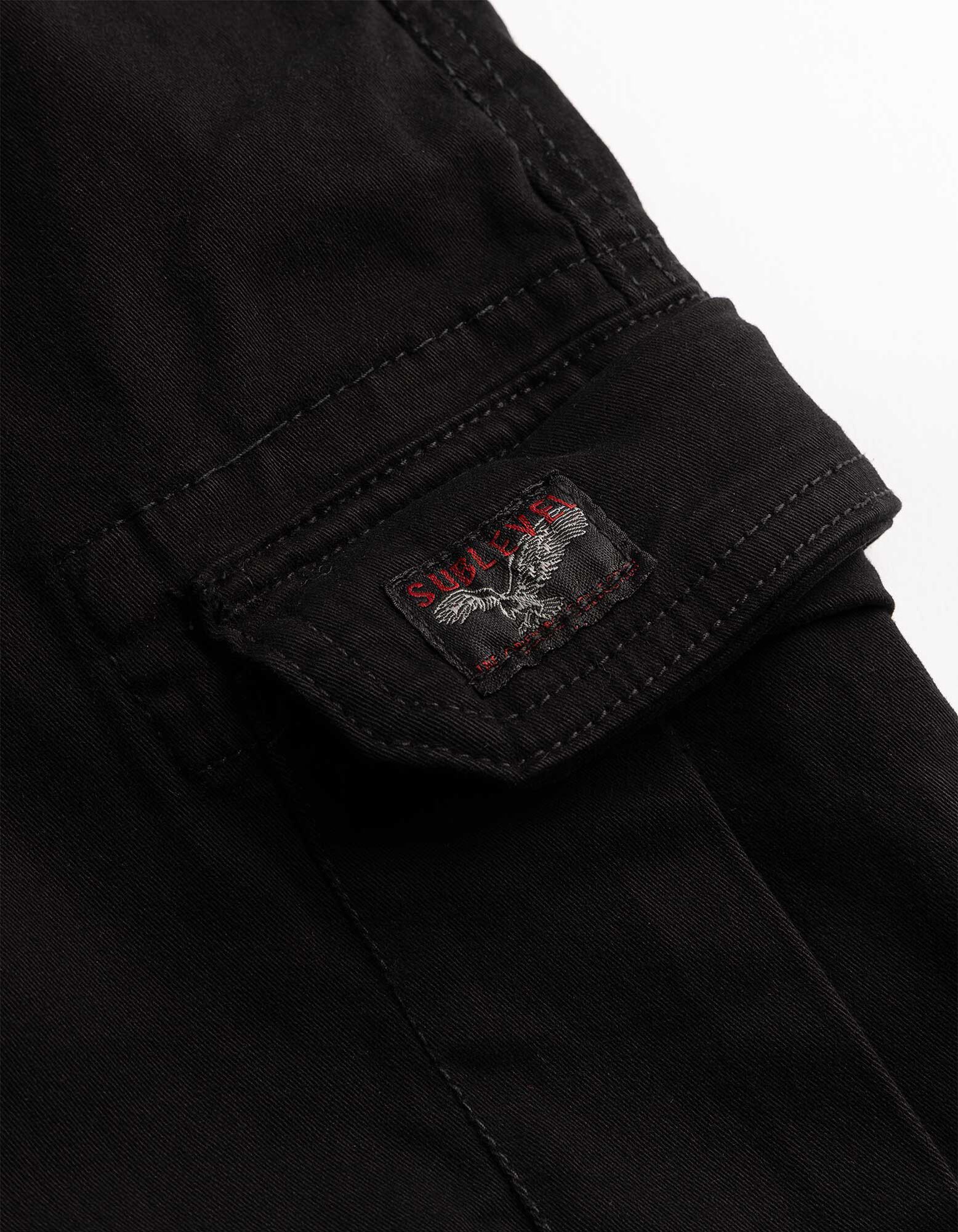 Cargohose - Knopf- und Rei&szlig;verschluss - schwarz