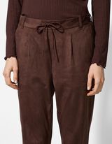 Pantaloni - Imitazione di camoscio - marrone scuro