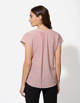 Bluza - V-izrez - tamno-crvena