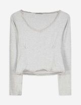 Longsleeve - Met kant - grijs