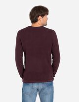 sweter - zwijane krawędzie - ciemny czerwony