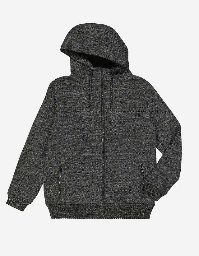rozpinany sweter - kaptur - czarny