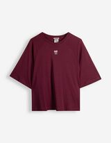 T-Shirt - Stickerei - Dunkelrot
