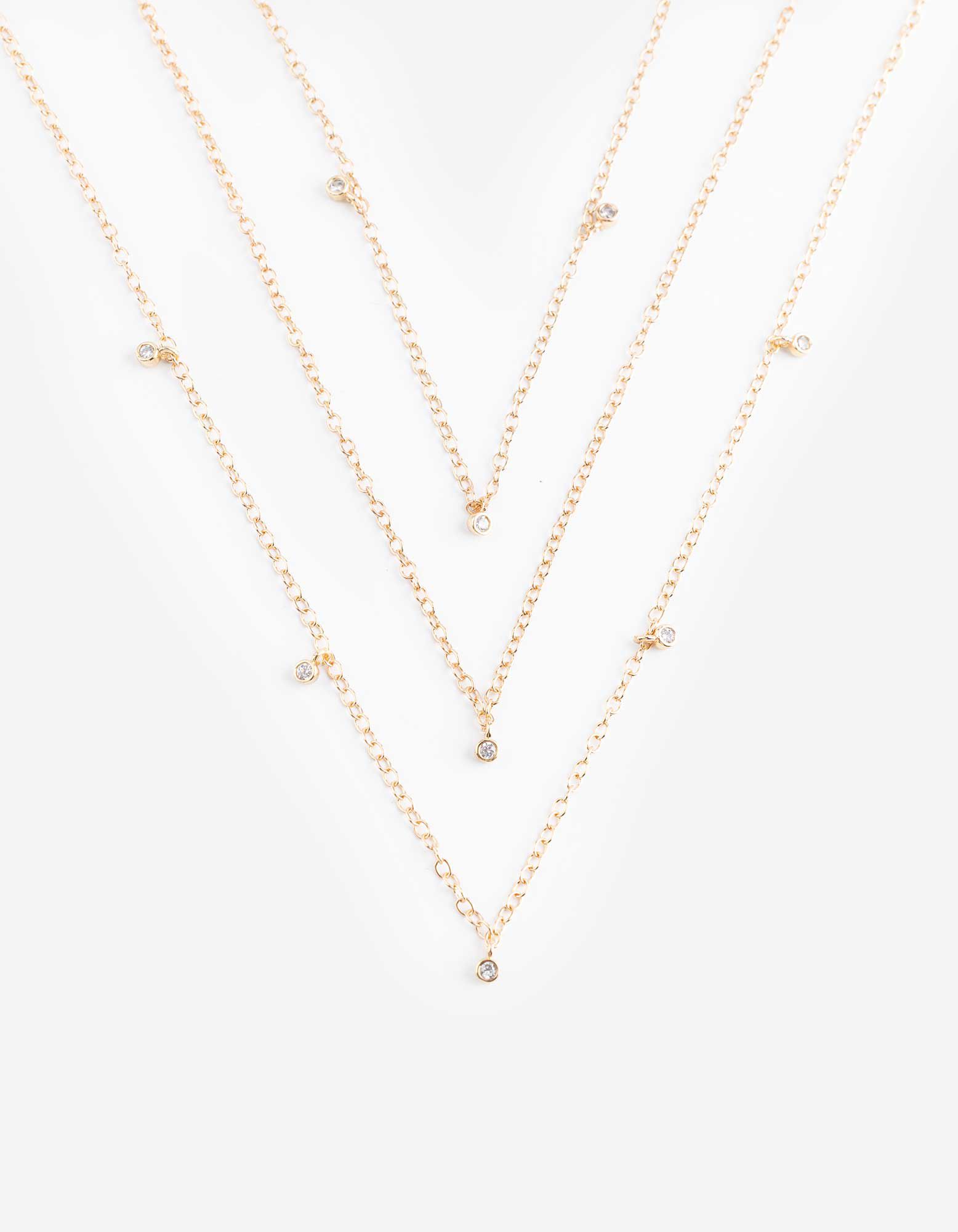 Kette - 3er-Pack - goldfarben