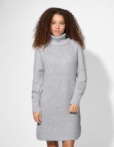 sukienka dzianinowa - metaliczne detale - jasny szary