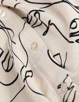 Camicia blusata - Stampa allover - bianco