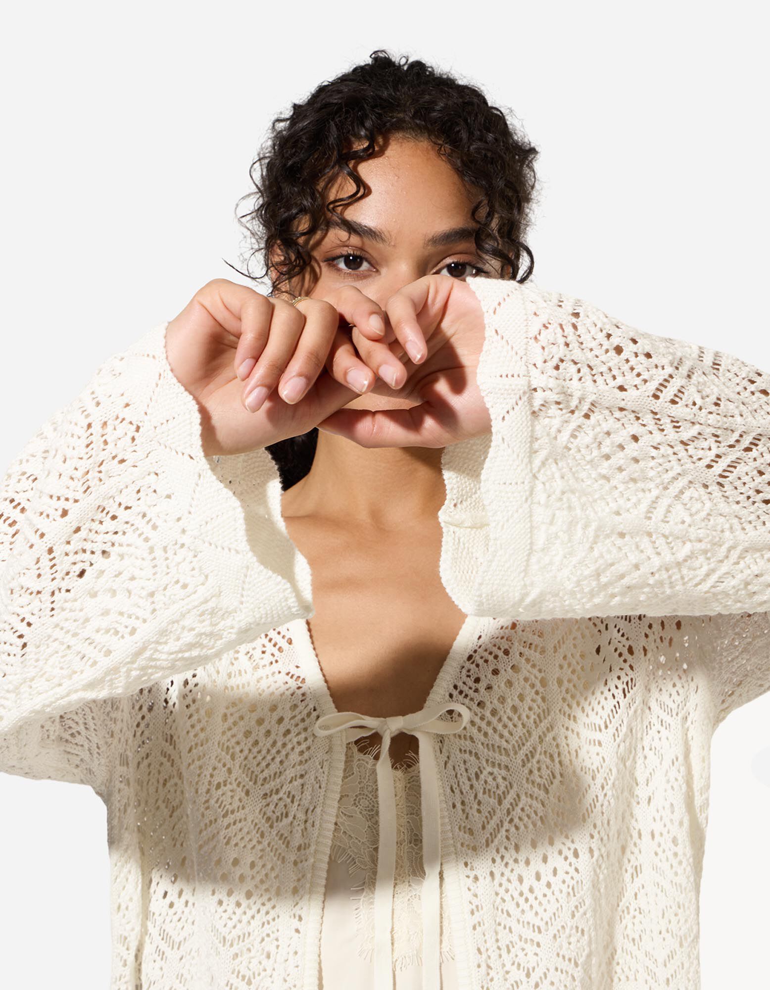 Cardigan - H&auml;kelspitze - Off-White