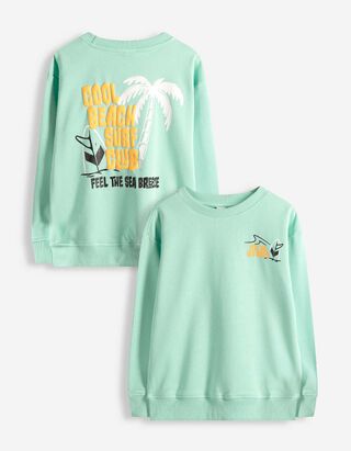 Sweatshirt - R&uuml;ckenprint - hellgr&uuml;n