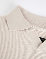 Tričko s dlhými rukávmi - Košeľový golier - bezova