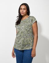 T-shirt - wz&oacute;r na całej powierzchni - zielony