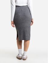 Gonna a maglia - Maglia a coste - grigio scuro