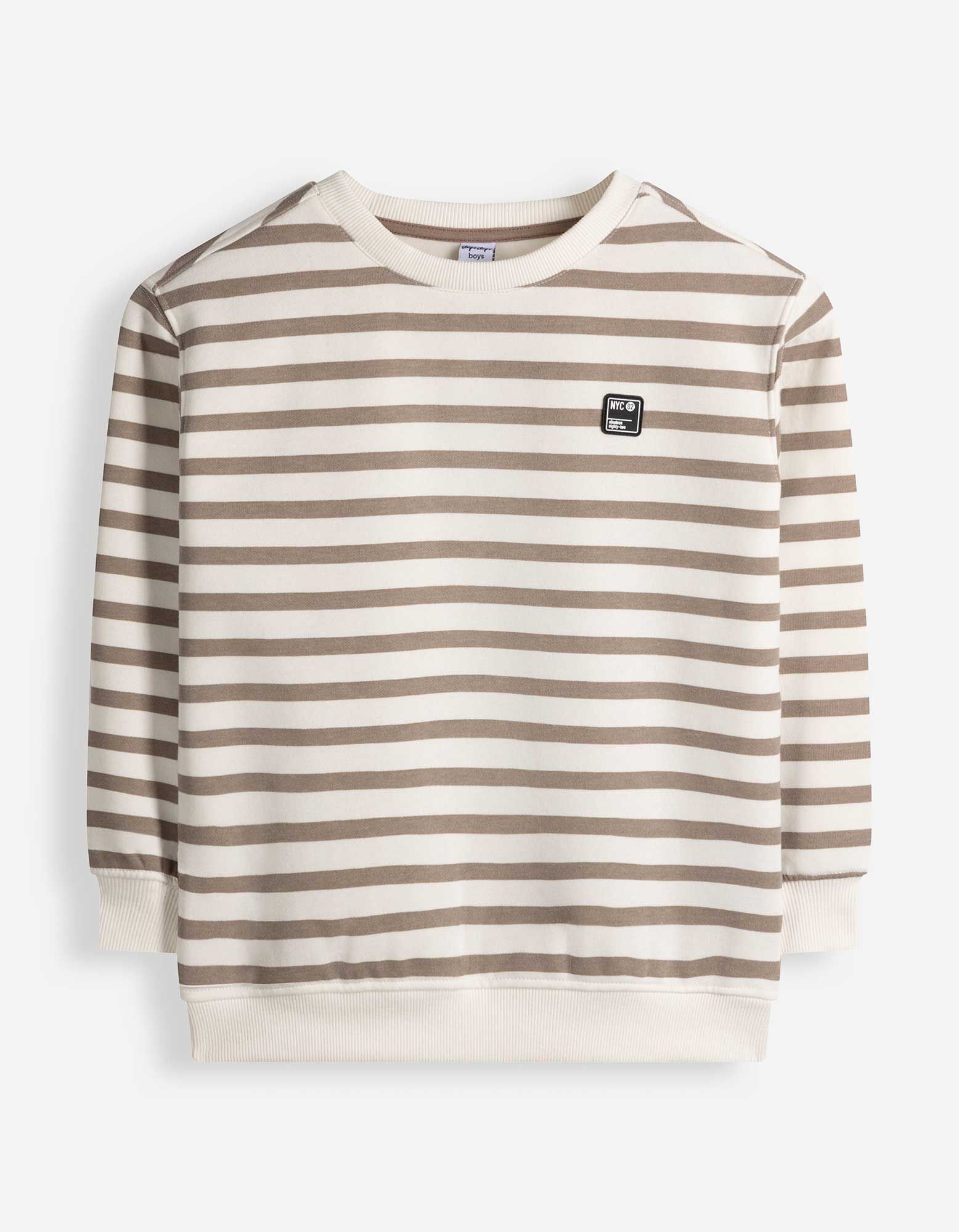 Sweatshirt - Strepen - Taupe