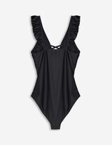 Jednodielne plavky - Vatované košíčky - cierna