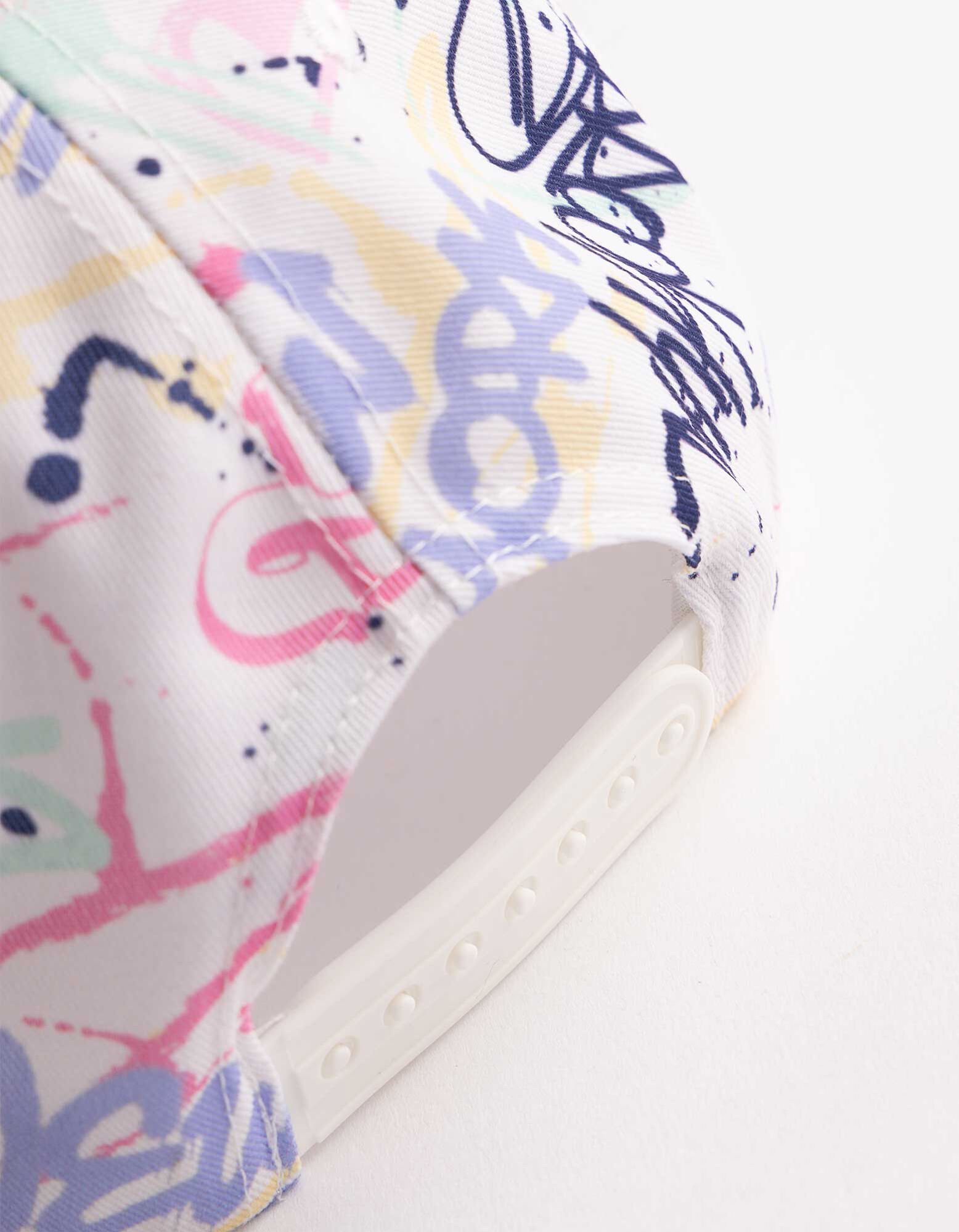 Basecap - Allover-Print - wei&szlig;