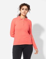 Poloshirt - Rippenstruktur - hellrot