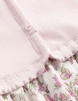 Kleid - Allover-Print - rosa