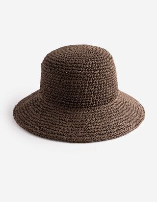 Slaměn&yacute; klobouk - tmave hneda