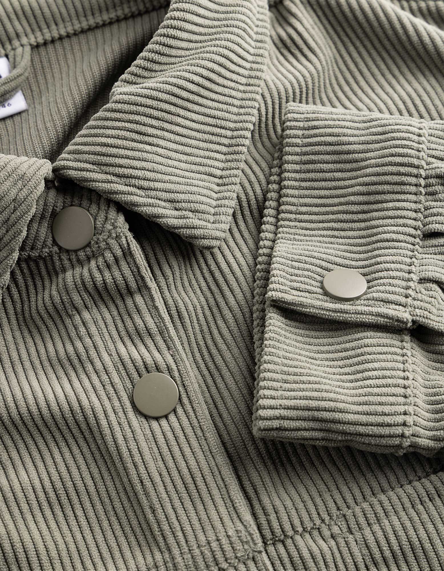 Hemdbluse - Aufgesetze Taschen - Gr&uuml;n
