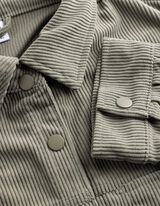Hemdbluse - Aufgesetze Taschen - Gr&uuml;n