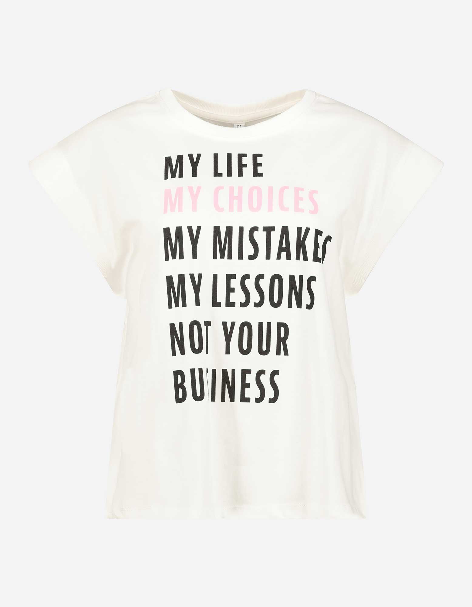 T-shirt - Message imprim&eacute; - blanc
