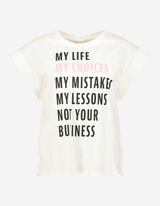 T-shirt - Message imprim&eacute; - blanc
