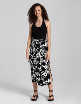 Fustă midi - Viscoză - Negru